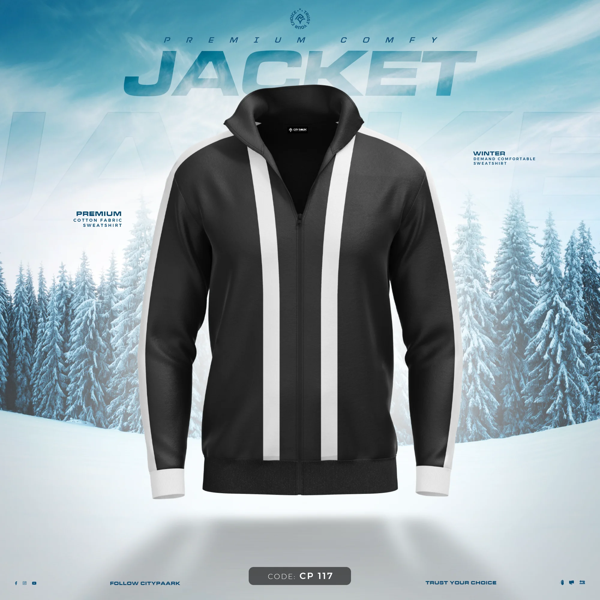 Premium Jacket For Men – CP 117 – Black